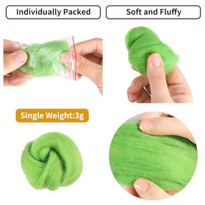 100 Colors Needle Felting Wool Roving