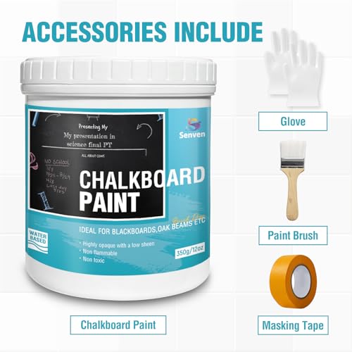 Chalkboard Paint Black Chalk Board Paint for Wood (12 Fl Oz)