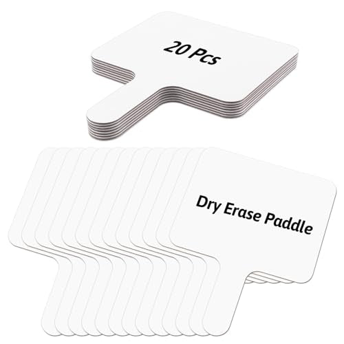20 Pack Small Dry Erase Boards Double Sided Answer Paddles 10 X 8 Inch White Handheld Board for Classroom Office Auction Party Voting Meeting Family Games Party (20 Count)