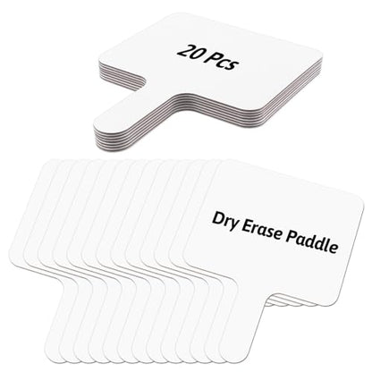 20 Pack Small Dry Erase Boards Double Sided Answer Paddles 10 X 8 Inch White Handheld Board for Classroom Office Auction Party Voting Meeting Family Games Party (20 Count)