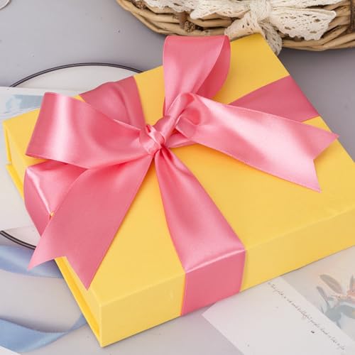 1 1 2 Inch Brink Pink Solid Satin Ribbon for Gift Wrapping
