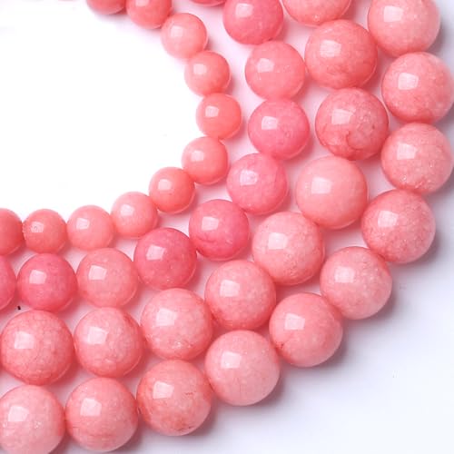4MM Pink Rhodonite Jade Chalcedony Beads Natural Gemstone Beads Round Loose Beads for Jewelry and Bracelets Making 90pcs 1 Strands 16"