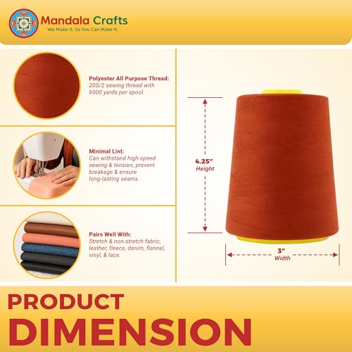 20S 2 Terracotta Polyester 4 Pack of Serger Threads Cones