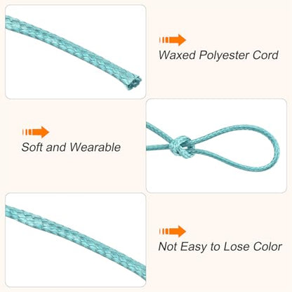 Waxed Cord 1.2mm Waxed Polyester Cord 175 Yard Wax String for Bracelet Making