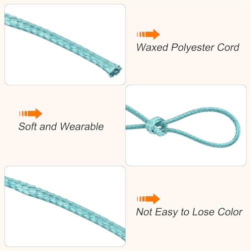 Waxed Cord 1mm Waxed Polyester Cord 175 Yard Wax String for Bracelet Making