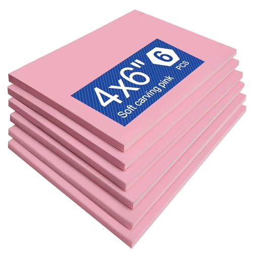 6 Pack 4 x 6" Soft Linoleum Rubber Carving Blocks