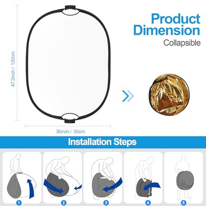 35x47in Reflector Photography with Tilt Adapter for Studio