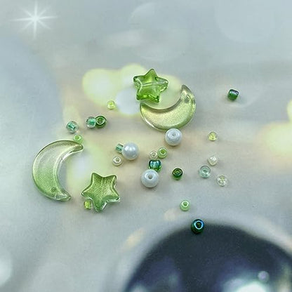 Assorted Glass Beads for Jewelry Making Multi Size Colors Glass Star Moon Seed Pearl Spacer Beads for Bracelets Necklace Earring Making (2.8219 Ounce)