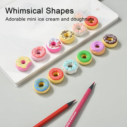 Donut Erasers for Kids Bulk (24 Count)