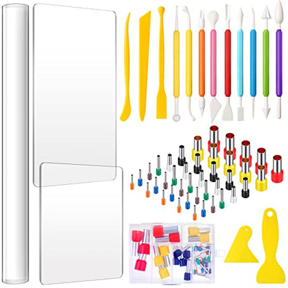 57 Pcs Clay Sculpting Tools Kits Polymer Clay Tools DIY Set with Roller