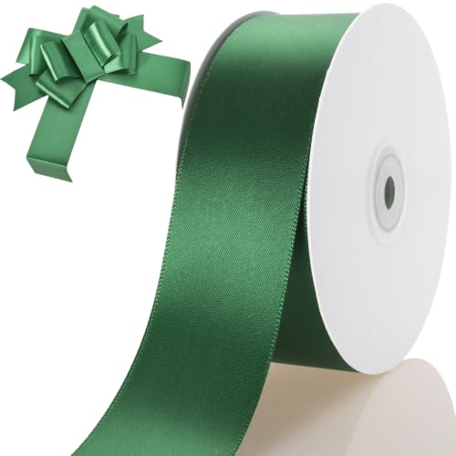 1-1/2 Inch Dark Green Ribbon 50Yards – Perfect for Gift Wrapping