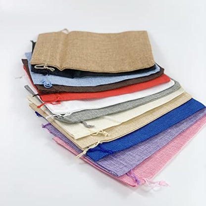 Pack of 12 Burlap Gift Bags with Drawstring Linen Jewelry Pouches Wedding Hessian Jute Bags for Birthday Jewelry and Treat Pouches Party Wedding Favors Gift Art and DIY Craft