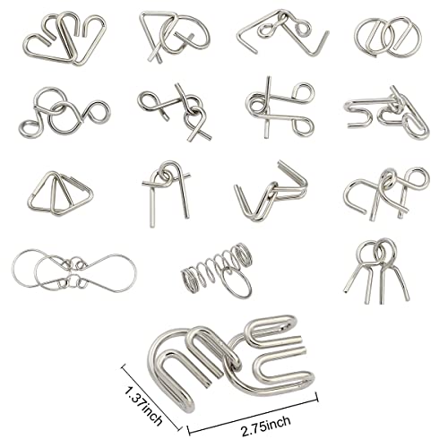 IQ Toys AB A+B Test Mind Game Brain Teaser Wire Magic Trick Toy IQ Puzzle Set (16 Count)