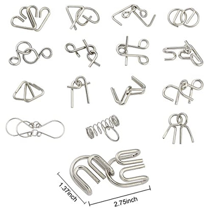 IQ Toys AB A+B Test Mind Game Brain Teaser Wire Magic Trick Toy IQ Puzzle Set (16 Count)