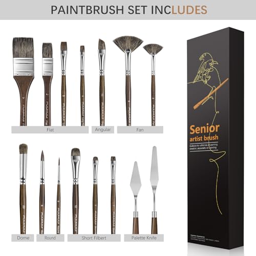 Oil Paint Brush Set (17 Count)