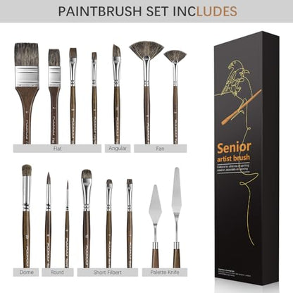 Oil Paint Brush Set (17 Count)
