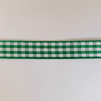 Green Gingham Plaid Checked Christmas Ribbon 25 Yard Each Roll 100% Polyester (75 Foot)