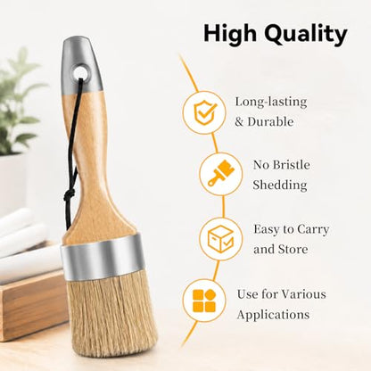 5 Pack Natural Bristle Chalk Wax Brush (5 Count)