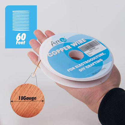 18 Gauge Bendable Pure Soft Copper Wire for DIY (60 Foot)