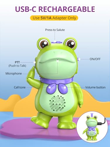 Kids Walkie Talkies Rechargeable Frog Toys Gift for Ages 3