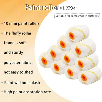 10 Pcs Paint Roller Cover with Frame Set