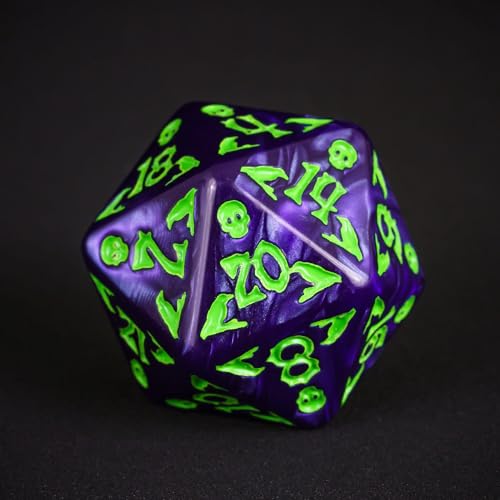 7 Die DND Dice Set Scary Pattern Polyhedral Dice Set with Dice Bag (7 Count)