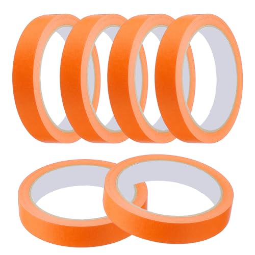 Masking Tape 0.7 Inch x 21 Yard Painter's Tape Orange Paint Tapes for DIY Crafts Arts Drawing Decoration Labeling Car Painting Artist Teachers
