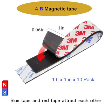 10 Pack 5 Pairs ab Magnetic Tape with Adhesive Backing