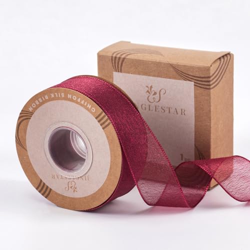 1 Inch Wide Sheer Chiffon Ribbon (75 Foot)