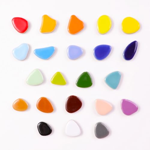 454g (1 LB) Mini Ceramic Pebbles Mosaic Tiles for DIY Crafts Art, Random Color Irregula Glazed Porcelain Ceramic Tiles for DIY Mosaic Art Craft Projects and Decorations (OP900)