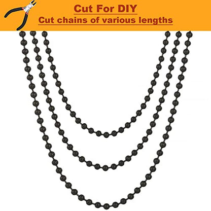 Steel Ball Chain Bead Dog Tag Chain Beaded Necklace Chains for Jewelry Making Bracelet Military Crafts