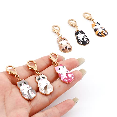 6Pcs Cat Stitch Marker Charms for Crocheting and Knitting