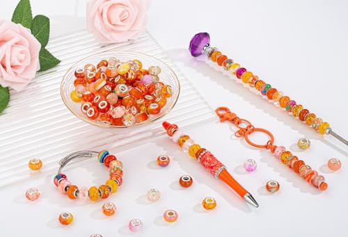Orange Mix Large Hole Beads (100 Count)