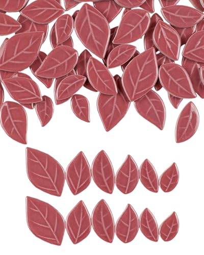200g Mixed Sizes Leaves Mosaic Tiles for Craft Bulk