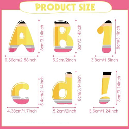 221 Pcs Pencil Bulletin Board Letters for Classroom (221 Count)