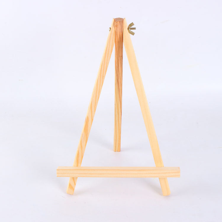9.4" Tall Natural Pine Wood Tripod Easel Photo Painting Display Portable Tripod Holder Stand& Adjustable Wooden Tripod Tabletop Holder Stand for Canvas (18 Count)