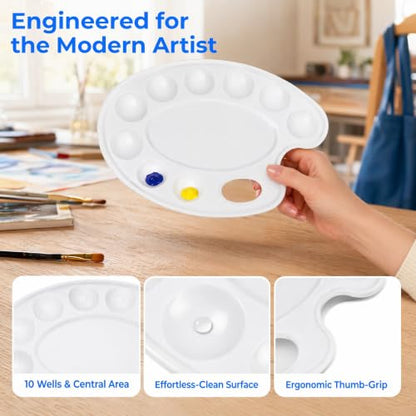 4Pack Paint Tray Palettes with Thumb Hole for Kids (4 Count)