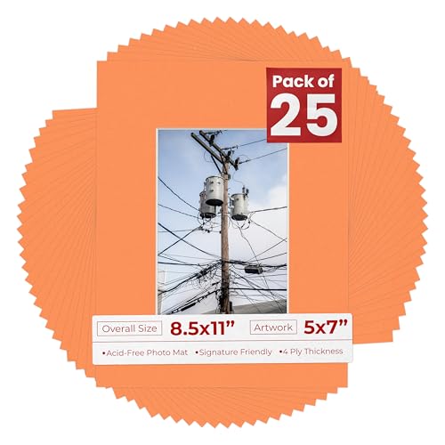 5x7 Mat for 8.5x11 Frame (25 Count)