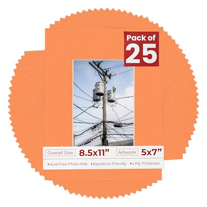 5x7 Mat for 8.5x11 Frame (25 Count)