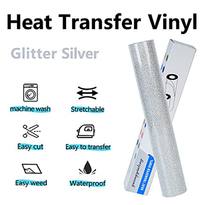 Glitter HTV Heat Transfer Vinyl Rolls (8 Foot)