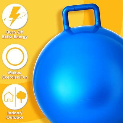 3 Pcs 31 Inch Bouncing Ball with Handle (3 Count)