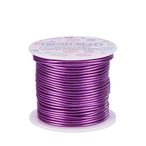 12 Gauge Aluminum Craft Wire 100FT Anodized Purple Flexible Craft Wire for Halloween Craft Making (100 Foot)