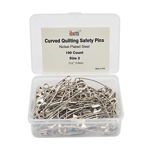 Curved Safety Pins for Quilting (100 Count)