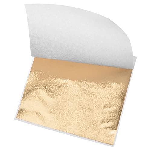 Gold Leaf Foil Sheet Champagne Gold Leaf Paper 3.3 x 3.1inch for Art Decoration