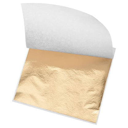 Gold Leaf Foil Sheet Champagne Gold Leaf Paper 3.3 x 3.1inch for Art Decoration