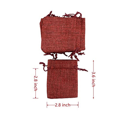 Pack of 25 Burlap Gift Bags with Drawstring Linen Jewelry Pouches Wedding Hessian Jute Bags for Birthday and Treat Pouches Party Wedding Favors Gift