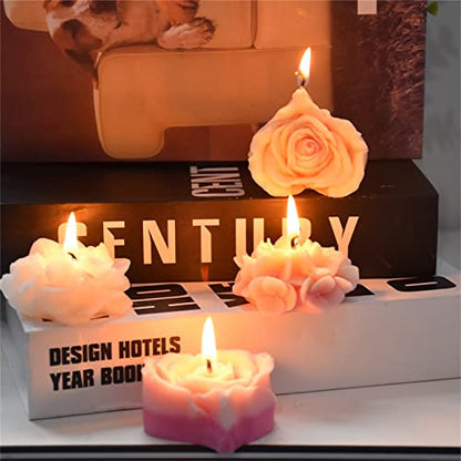 Love Rose Candle Silicone Mold Heart Flower Soap Mold Fondant Chocolate Candy Cake Mold Resin Polymer Clay Mould Valentine's Gift
