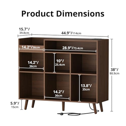 Large Record Player Stand with Vinyl Storage Cabinet