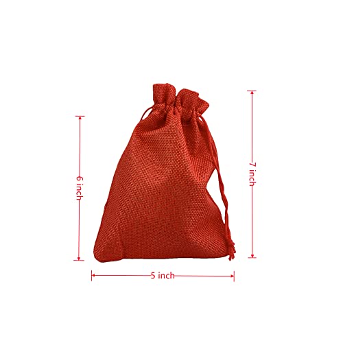 Pack of 25 Burlap Gift Bags with Drawstring Linen Jewelry Pouches Wedding Hessian Jute Bags for Birthday and Treat Pouches Party Wedding Favors Gift