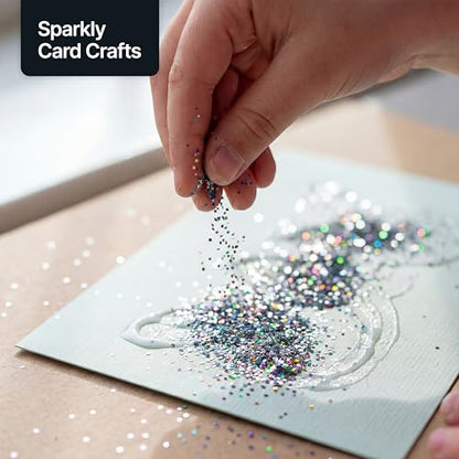 Craft Glitter Gun Metal Grey Holographic 100g Extra Chunky Glitter (3.5 Ounce)